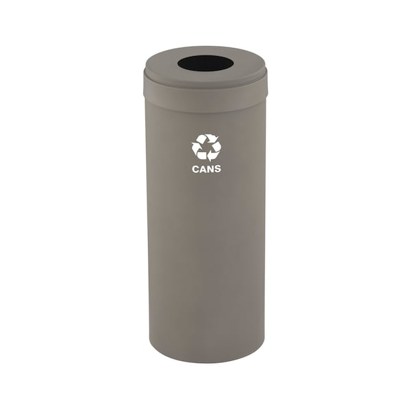 Glaro 12 gal Round Recycling Bin, Nickel B-1232NK-NK-B4 - main