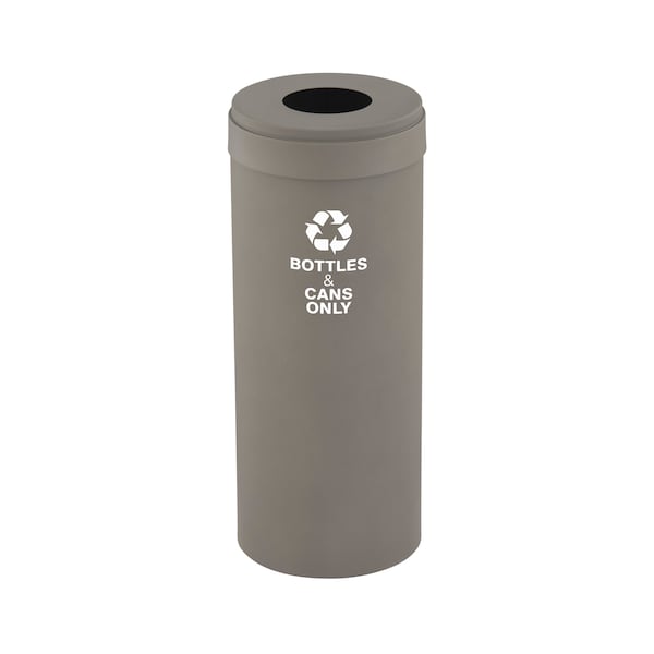 Glaro 12 gal Round Recycling Bin, Nickel B-1232NK-NK-B6 - main
