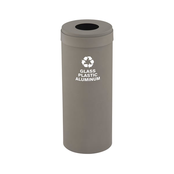 Glaro 12 gal Round Recycling Bin, Nickel B-1232NK-NK-B9 - main