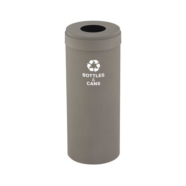 Glaro 15 gal Round Recycling Bin, Nickel B-1242NK-NK-B2 - main