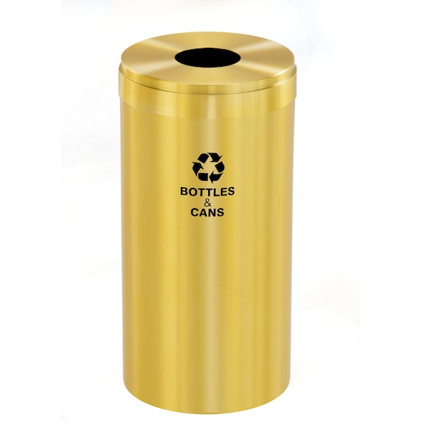Glaro 16 gal Round Recycling Bin, Satin Brass B-1532BE-BE-B2 - main