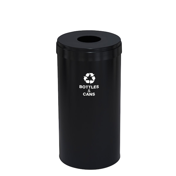 Glaro 16 gal Round Recycling Bin, Satin Black B-1532BK-BK-B2 - main