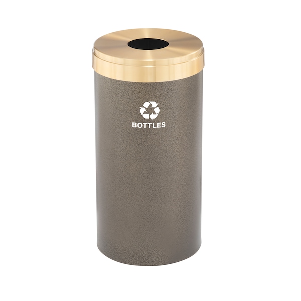 Glaro 16 gal Round Recycling Bin, Bronze Vein/Satin Brass B-1532BV-BE-B3 - main