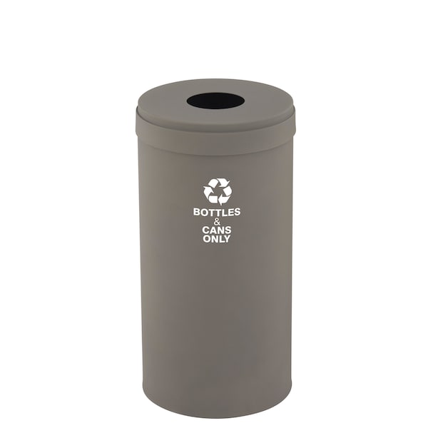 Glaro 16 gal Round Recycling Bin, Nickel B-1532NK-NK-B6 - main