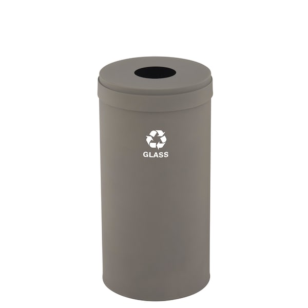 Glaro 16 gal Round Recycling Bin, Nickel B-1532NK-NK-B8 - main