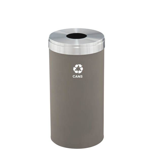 Glaro 16 gal Round Recycling Bin, Nickel/Satin Aluminum B-1532NK-SA-B4 - main