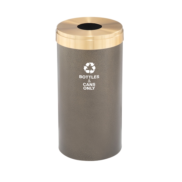Glaro 23 gal Round Recycling Bin, Bronze Vein/Satin Brass B-1542BV-BE-B6 - main