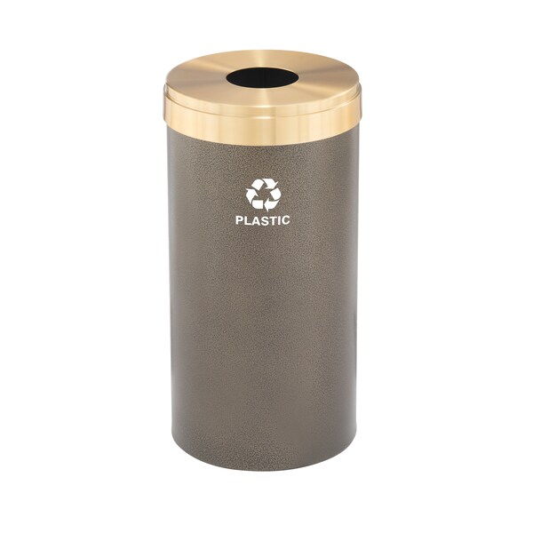 Glaro 23 gal Round Recycling Bin, Bronze Vein/Satin Brass B-1542BV-BE-B7 - main