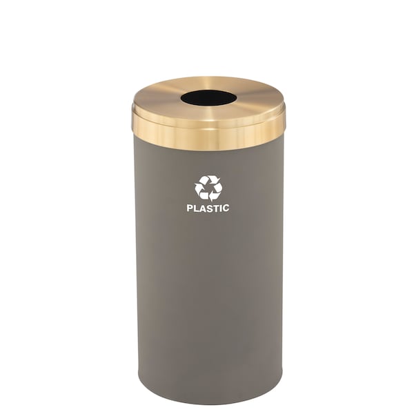 Glaro 23 gal Round Recycling Bin, Nickel/Satin Brass B-1542NK-BE-B7 - main