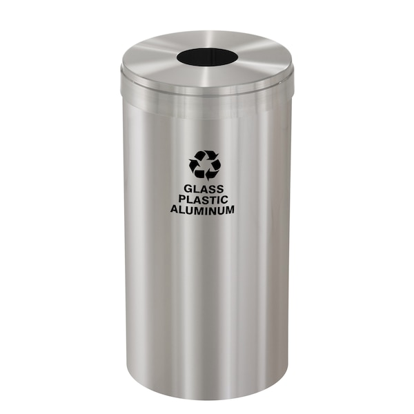 Glaro 23 gal Round Recycling Bin, Satin Aluminum B-1542SA-SA-B9 - main