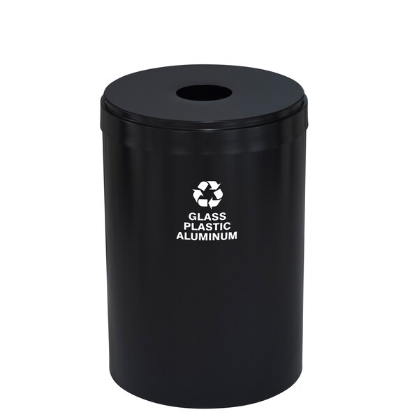 Glaro 33 gal Round Recycling Bin, Satin Black B-2032BK-BK-B9 - main