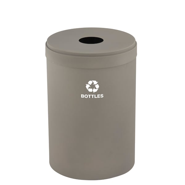 Glaro 33 gal Round Recycling Bin, Nickel B-2032NK-NK-B3 - main