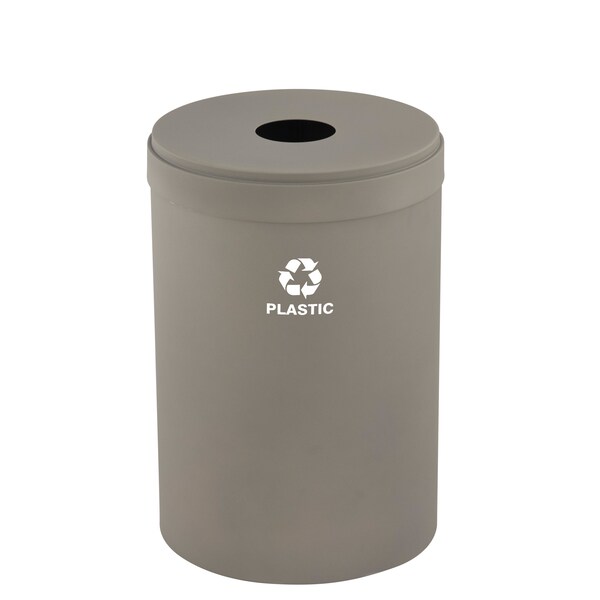 Glaro 33 gal Round Recycling Bin, Nickel B-2032NK-NK-B7 - main