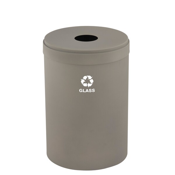 Glaro 33 gal Round Recycling Bin, Nickel B-2032NK-NK-B8 - main