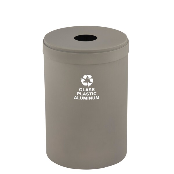 Glaro 33 gal Round Recycling Bin, Nickel B-2032NK-NK-B9 - main