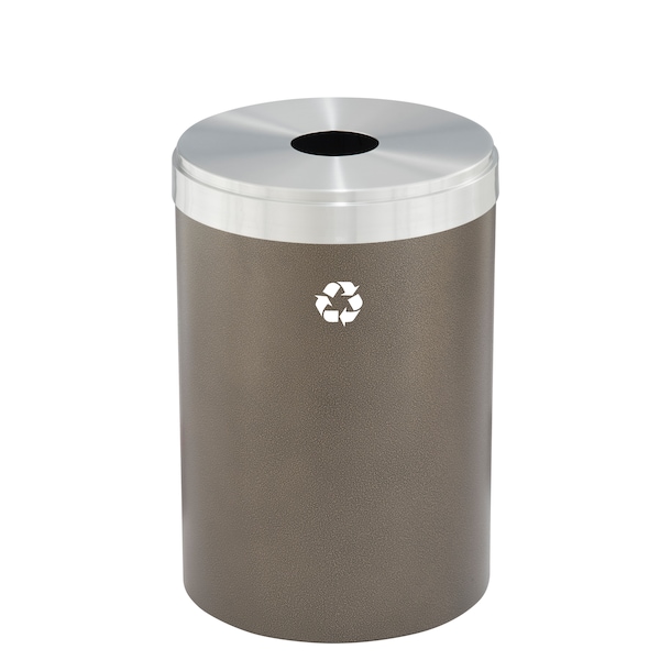 Glaro 41 gal Round Recycling Bin, Bronze Vein/Satin Aluminum B-2042BV-SA-B1 - main