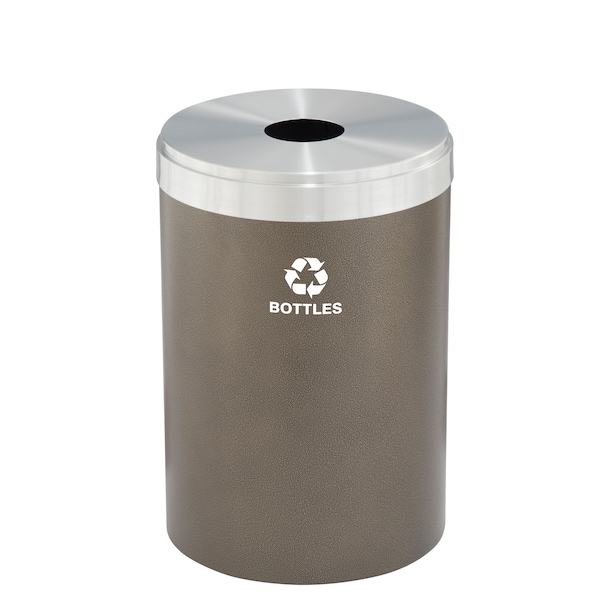 Glaro 41 gal Round Recycling Bin, Bronze Vein/Satin Aluminum B-2042BV-SA-B3 - main