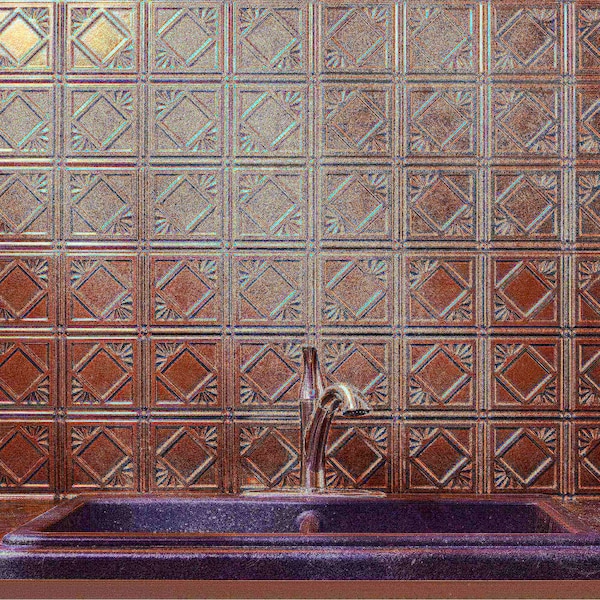 Fasade Fasade 18in x 24in Traditional 4 Antique Bronze Backsplash Panel 5pk PB5131 - main