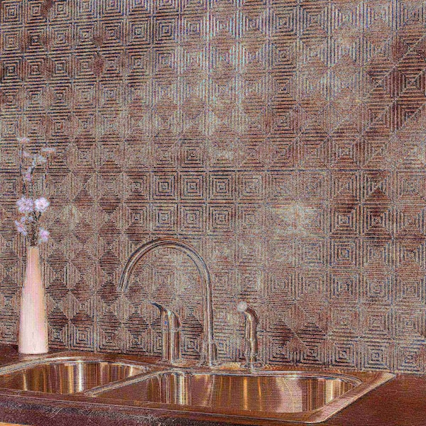 Fasade Fasade 18in x 24in Miniquattro Bermuda Bronze Backsplash Panel 5pk PB5317 - main