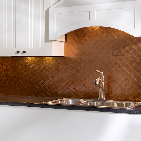 Fasade Fasade 18in x 24in Quilted Antique Bronze Backsplash Panel 5pk PB5431 - main