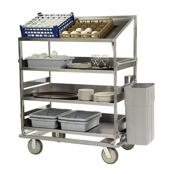 Lakeside Glass Rack/Dish Sorting Cart; 3 Flat, 1 Angled 28"x70" Shelves B599 - main