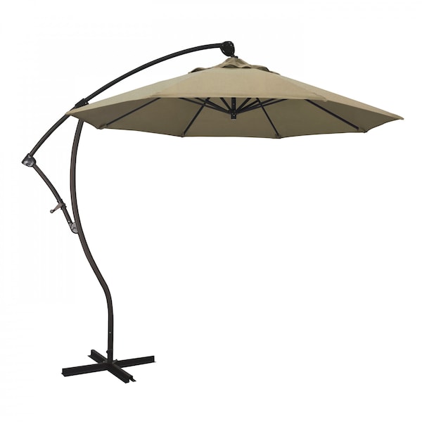 March Patio Umbrella, Octagon, 95" H, Sunbrella Fabric, Heather Beige BA908117-5476