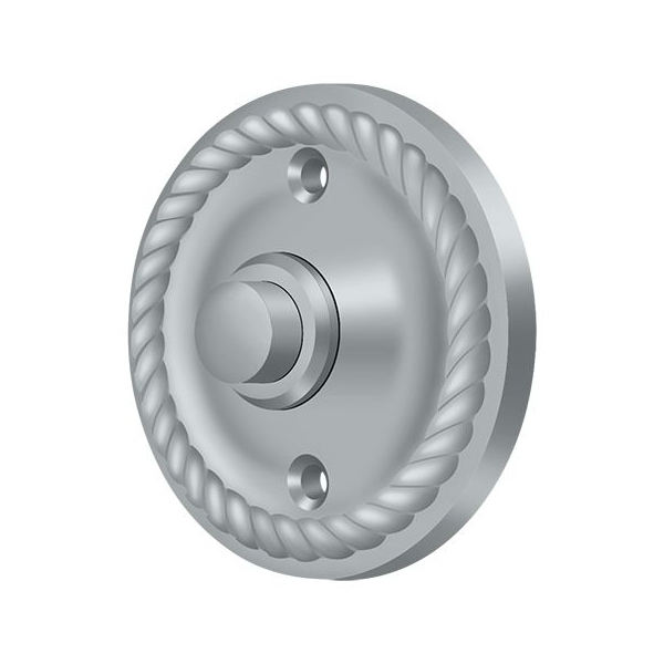 Deltana Bell Button, Round Rope Satin Chrome BBRR213U26D