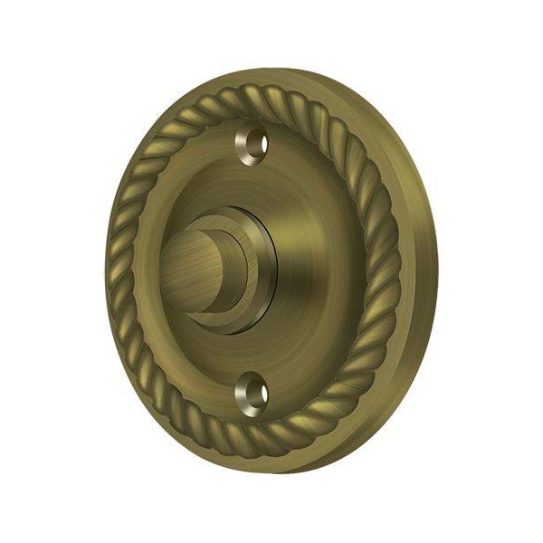 Deltana Bell Button, Round Rope Antique Brass BBRR213U5