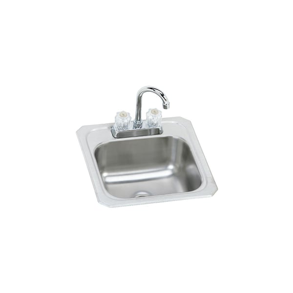Elkay Sink, 2 Hole, Brushed Satin Finish BCRA150C Zoro