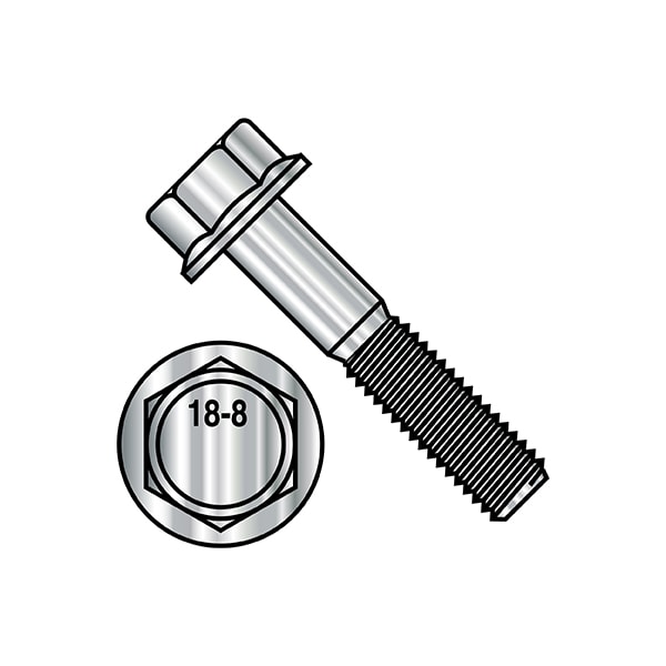 Zoro Select 3/8-16in x 1in FRAME BOLT, 18-8 Stainless, 500 PK