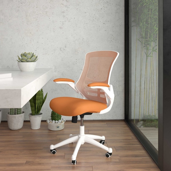 Flash Furniture Desk Chair, Mesh, Tan Mesh/White Frame BL-X-5M-WH-TAN-GG - main