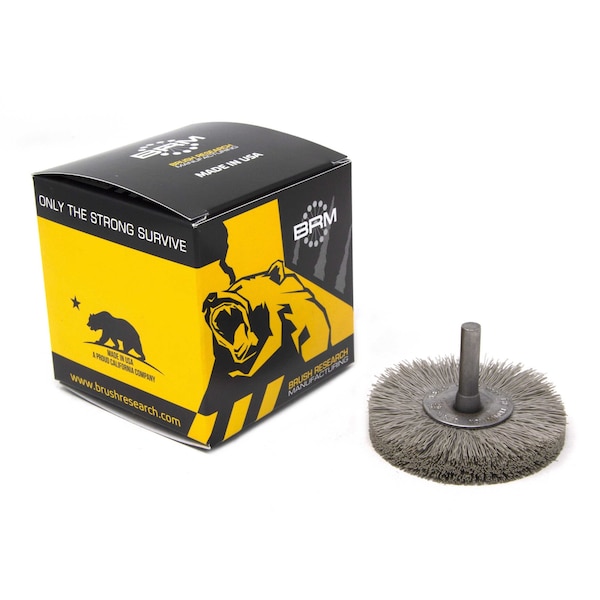 Brush Research BMC20AY600AO 2" Mandrel Mounted Wheel, 600 Grit Aluminum Oxide, .250" Shank Dia., .500" Trim BMC20AY600AO - main