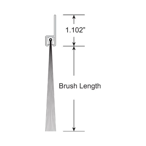 American Garage Door Supply Brushseal, Dock Leveler, Nylon, 1-1/8-in 90 Degree Holder, 2-in Brush, 94-in. BN91182-94 - main