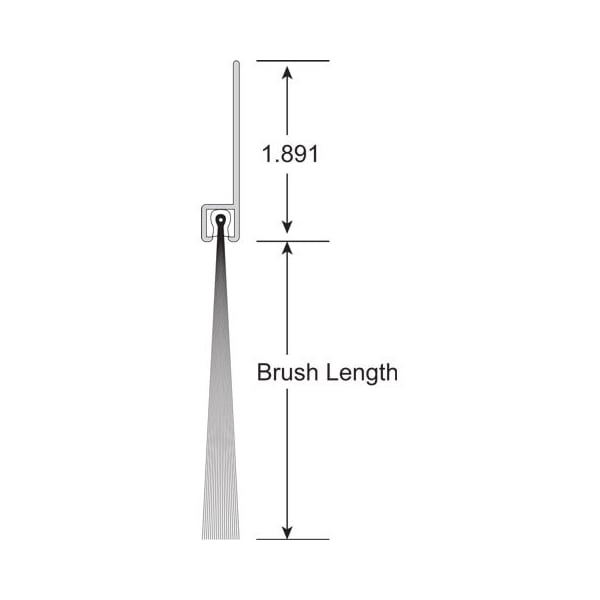 American Garage Door Supply Brushseal, SD, Nylon, 2-in Straight Holder, 2-in Brush, 94-in. BNS22-94 - main