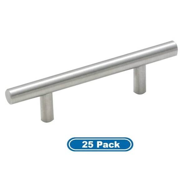 Amerock Carbon Steel Bar Pulls Cabinet Pulls Sterling Nickel BP19010CSG9-25PACK - main