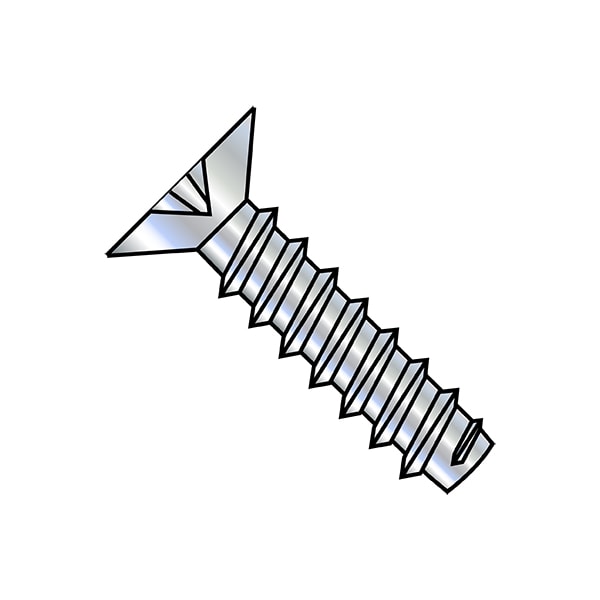 Zoro Select Self-Drilling Screw, #4-24 x 1/4 in, Zinc Plated Steel Flat Head Phillips Drive, 10000 PK 0404BP1 - main