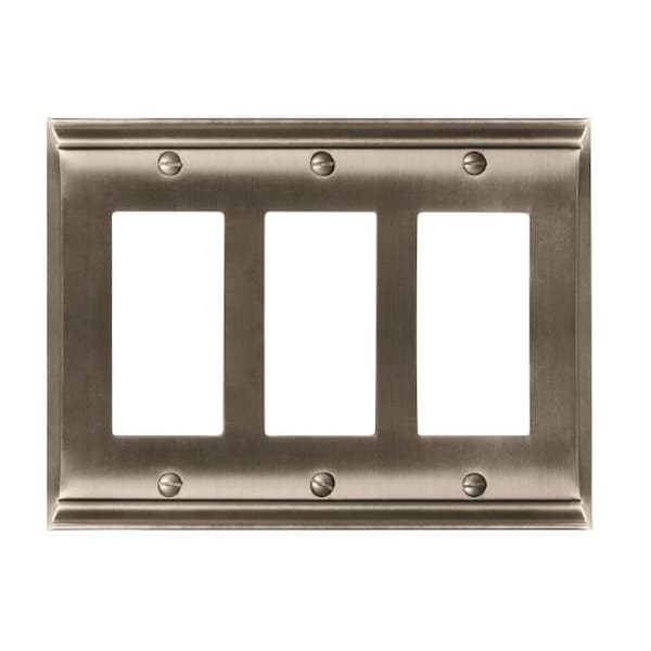 Amerock 3 Rocker Wall Plates, Number of Gangs: 3 Zinc, Satin Nickel Finish BP36506G10 - main