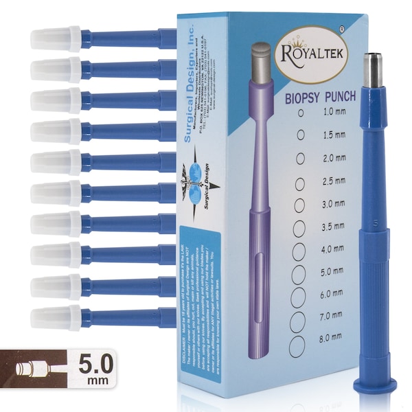 Surgical Design Disposable Biopsy Punch, Size 5.0mm, PK10 SDZR-0055 - main