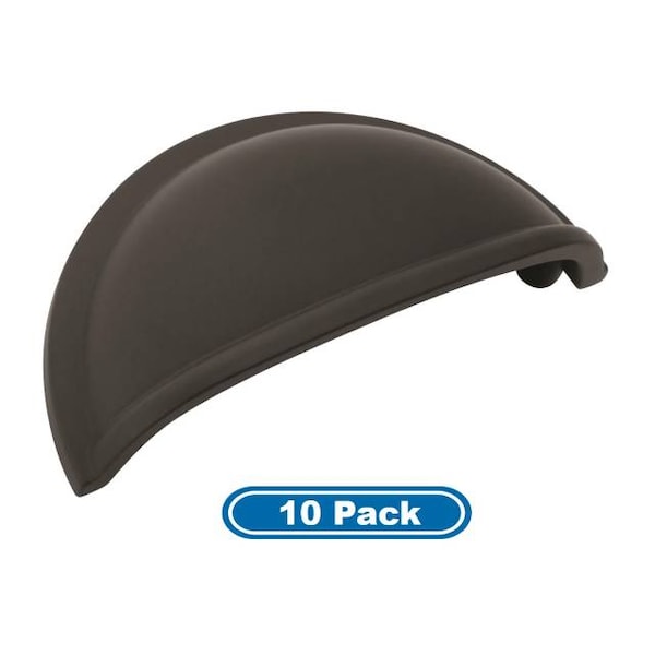 Amerock BP53010FB-10PACK Pack of 10 3" (76 mm) CTC Cab Cup Pull Flat Black BP53010FB-10PACK - main