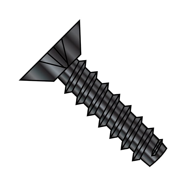 Zoro Select Sheet Metal Screw, #4-24 x 3/16 in, Zinc Plated Steel Flat Head Phillips Drive, 10000 PK 0403BPUBZ - main