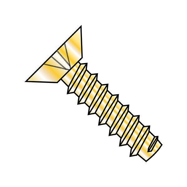 Zoro Select Sheet Metal Screw, #8-18 x 3/8 in, Zinc Plated Steel Flat Head Phillips Drive, 10000 PK 0806BPUY - main
