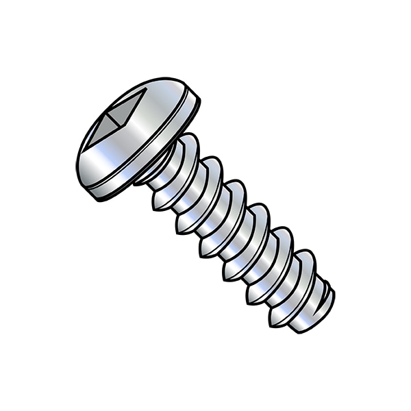 Zoro Select Self-Drilling Screw, #10-16 x 1/2 in, Zinc Plated Steel Pan Head Square Drive, 8000 PK 1008BQP - main