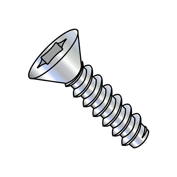 Zoro Select Self-Drilling Screw, #6-20 x 3/8 in, Zinc Plated Steel Flat Head Torx Drive, 10000 PK 0606BTF - main