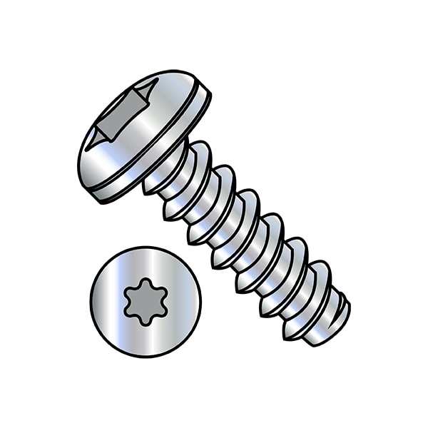 Zoro Select Self-Drilling Screw, #10-16 x 3/4 in, Zinc Plated Steel Pan Head Torx Drive, 6000 PK 1012BTP - main