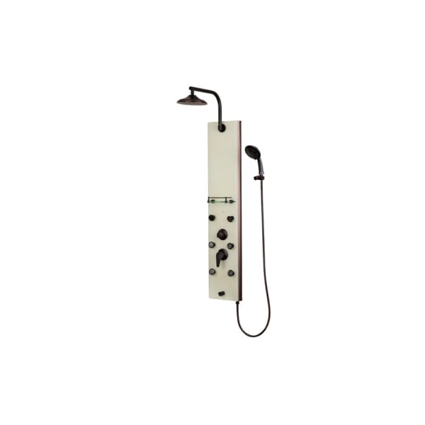 Pulse Showerspas White Venetian Glass Orb Shower Panel-Barcelona Showerspa 1040 - main