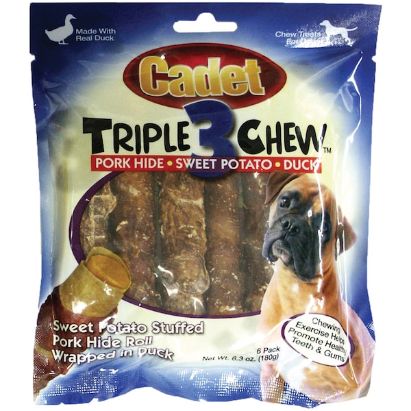 Cadet Triple Chew Treat Duck/Sweet Potato 6Pcs C07332-6 - main