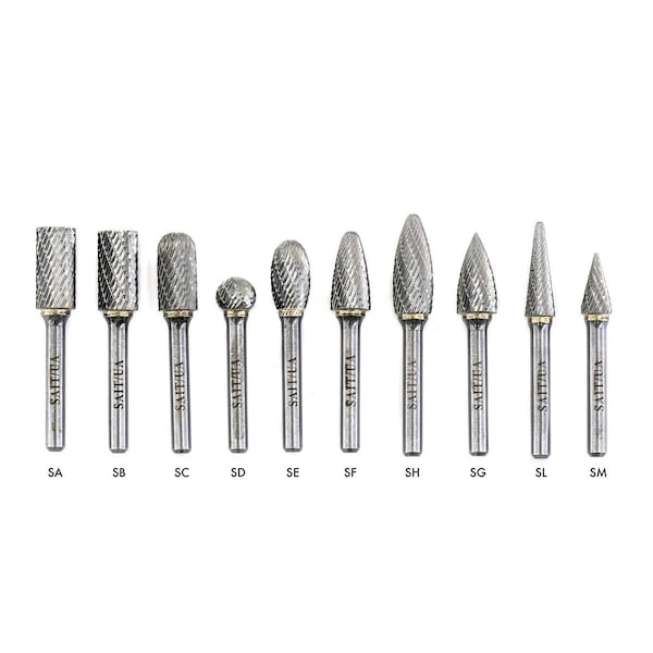 United Abrasives/Sait SAIT 45016 Double Cut (Alternate Cut) Carbide Burs, Type SE5, 1/2" x 7/8" x 1/4", 1-Pack 45016 - main