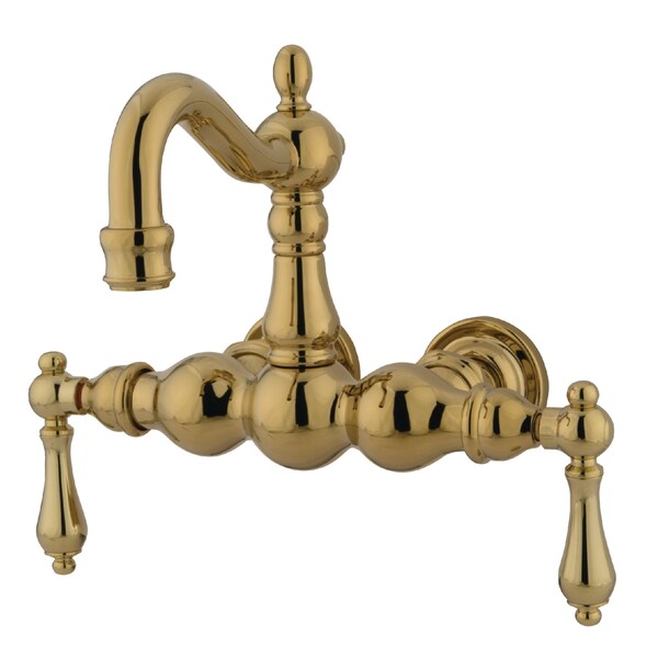 Kingston Brass Wall-Mount Clawfoot Tub Faucet, Polished Brass, Tub Wall Mount CC1001T2 - main