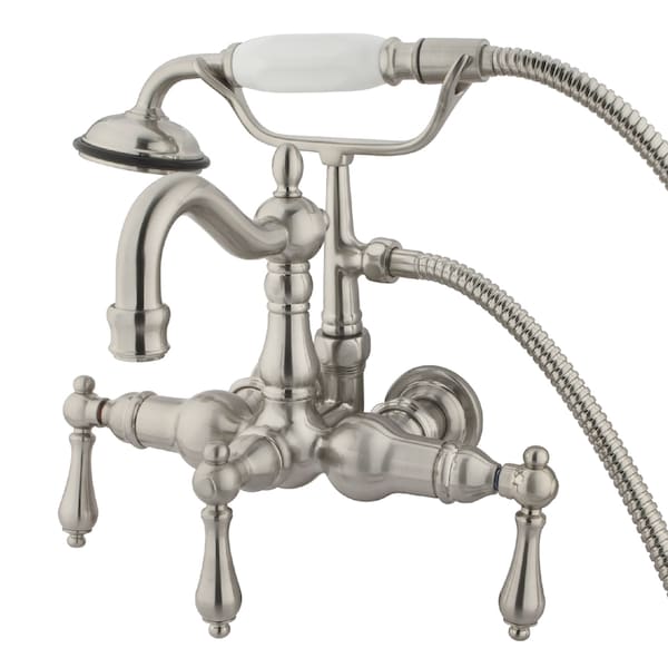 Kingston Brass Wall-Mount Clawfoot Tub Faucet, Brushed Nickel, Tub Wall Mount CC1007T8 - main