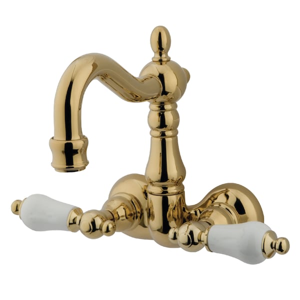 Kingston Brass Wall-Mount Clawfoot Tub Faucet, Polished Brass, Tub Wall Mount CC1075T2 - main